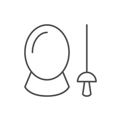 Fencing equipment line outline icon