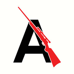 logo letter a with icon sniper vector design