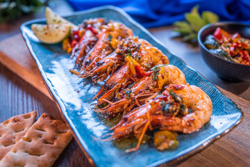 grilled shrimp on a plate