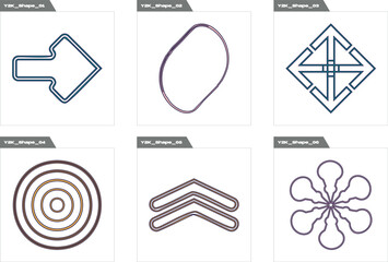 Set of Y2K style vectors of objects. Retro futuristic graphic ornaments. Flat minimalist icons. Stars, starburst . Vector illustration