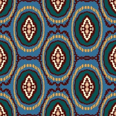  seamless geometric ethnic blue pattern