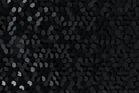 schwarzer abstrakter Hexagon Hintergrund frontal © Paul