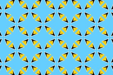 Geometric pattern in the colors of the national flag of Saint Lucia. The colors of Saint Lucia.