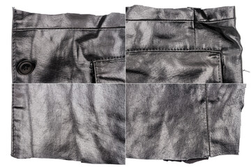 Collection of black leather textures