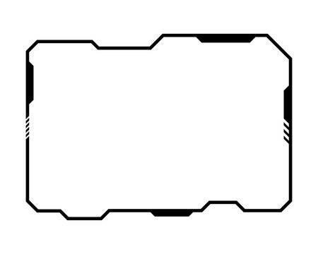 HUB futuristic. Fantastic square shape technology abstract frame element.