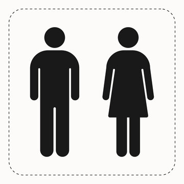 Toilet sign vector. Men and women restroom icon.