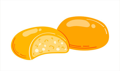 Japanese mochi rice dessert. Vector illustration isolated on white background	