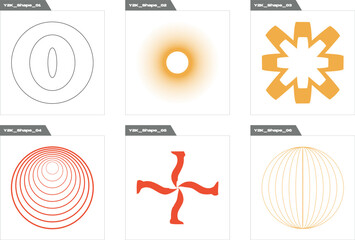 Retro futuristic elements for design. Extraordinary Graphic Assets. Elements for graphic decoration. Futuristic. Vector illustration