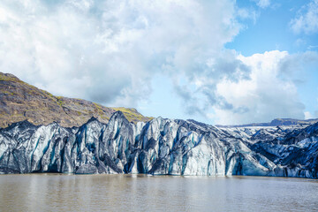 Icelandic glacier with a small lake