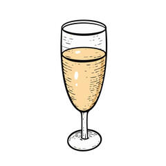 Vector illustration of a champagne bottle in an engraved style. Perfect for elegant designs or festive occasions, adding a touch of sophistication and celebration to your project.