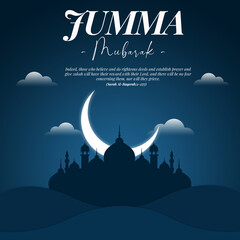 Obraz na płótnie Canvas Jumma Mubarak Blessed Friday Illustration Post Design