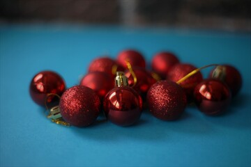 New Year decorations of red balls