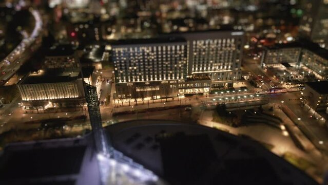 Tilt-Shift Blur | Aerial view of Portland Oregon at Night #5