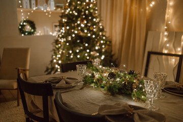New Year's decoration of the house for Christmas
