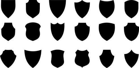 Fototapeta Shield icons set. Protect shield vector obraz