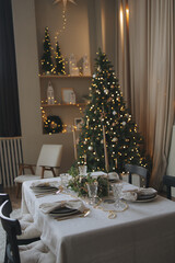 New Year's decoration of the house for Christmas