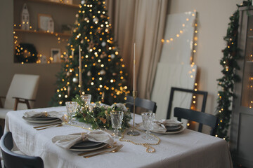 New Year's decoration of the house for Christmas