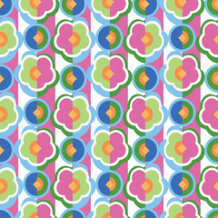 GEOMETRIC FLORAL SEAMLESS PATTERN IN EDITABLE VECTOR FILE