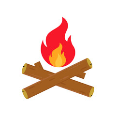 Bonfire illustration vector graphic design. Suitable for outdoor, camping, adventure, etc.