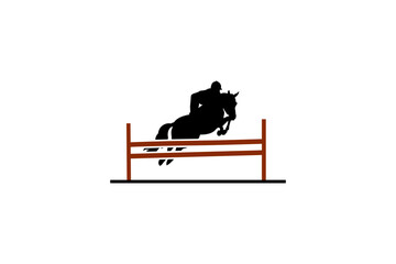 horse jump silhouette design  