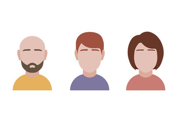 people flat icons set, male and female userpic