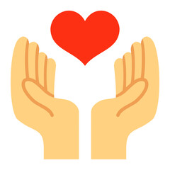 Hand With Heart Flat Icon
