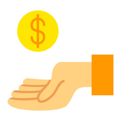 Hand Holding Coin Flat Icon
