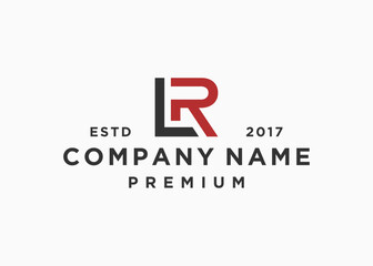 initial letter lr or rl logo design vector illustration template