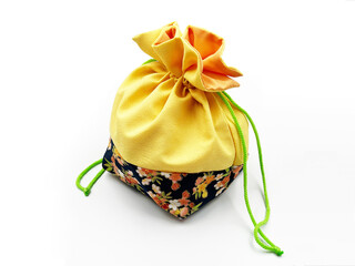 Japanese Kinchaku Drawstring Pouch Handbag Bag