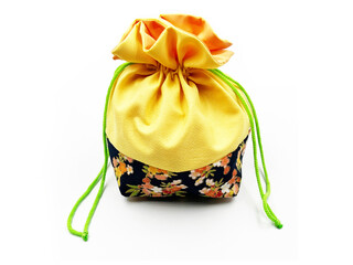 Japanese Kinchaku Drawstring Pouch Handbag Bag
