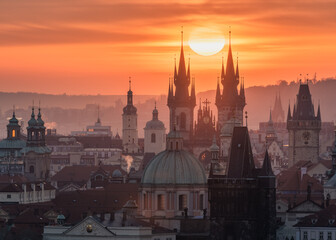 Fototapeta na wymiar Prague sunrise