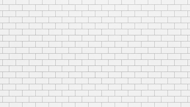 White ceramic tile background texture, white tile in the form of a brick, minimalistic white wall background