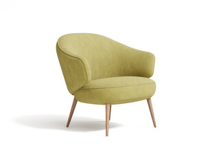 Obraz na płótnie Canvas 3d rendering of an Isolated modern lime lounge armchair.