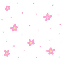 Falling flowers. Vector Illustration for printing, backgrounds, covers and packaging. Image can be used for greeting cards, posters, stickers and textile. Isolated on white background.