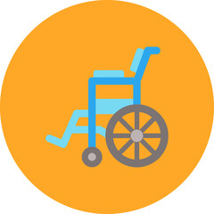 Wheel Chair Multicolor Circle Flat Icon