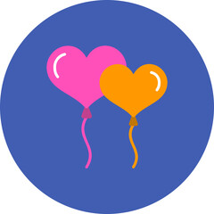 Balloons Multicolor Circle Flat Icon