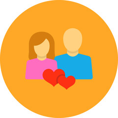 Relationship Multicolor Circle Flat Icon