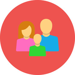 Family Multicolor Circle Flat Icon