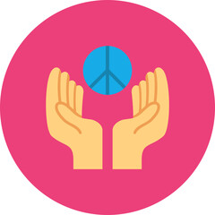 Obraz premium Peace Multicolor Circle Flat Icon