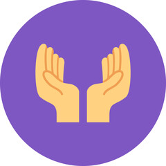 Hands Multicolor Circle Flat Icon