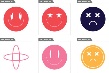 Vector set of Y2K. Large set of retro objects for design. Templates for notes, posters. Retro Futurist. Vector illustration