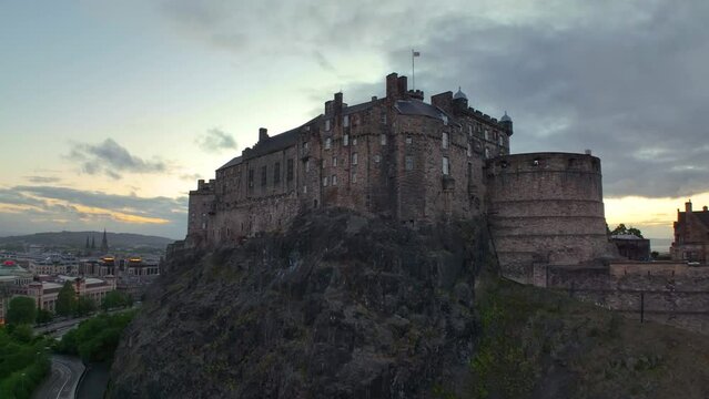 Edinburgh Castle is a historic castle stands on Castle Rock in Old Town Edinburgh, Scotland, UK. Old town Edinburgh is a UNESCO World Heritage Site since 1995. 