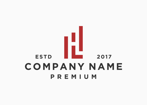 letter hl finance logo design vector illustration template