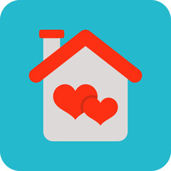 House Multicolor Round Corner Flat Icon