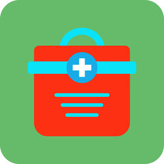 First Aid Kit Multicolor Round Corner Flat Icon
