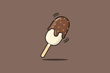Ice Cream Vanilla Dip Chocolate on top almont