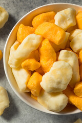 Raw Organic Yellow and White Cheese Curds
