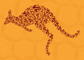 Aboriginal art kangaroo illustration