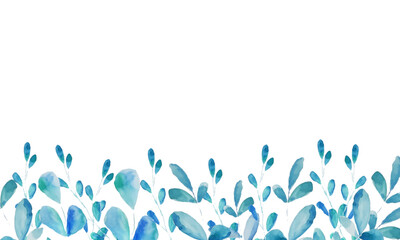 Naklejka premium Herbal minimalist vector background. Watercolor Hand painted brancheson a white background.