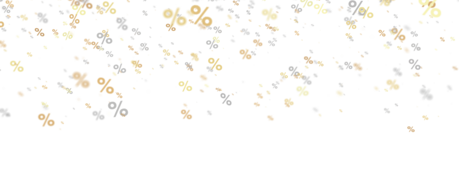 percent shopping digital in hand 3d.